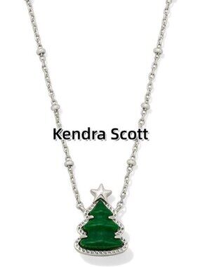 Holiday Tree Gold Short Pendant Necklace